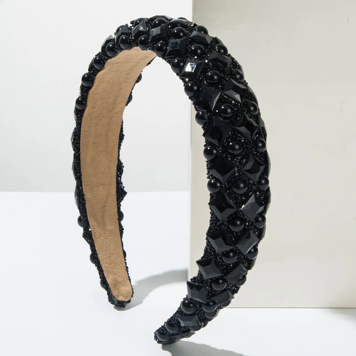 Perlen- & Strass-Haarreif für Damen – Luxuriöser Hoher Haarreif mit Kunstharzperlen für Hochzeit Party & Elegantes Styling