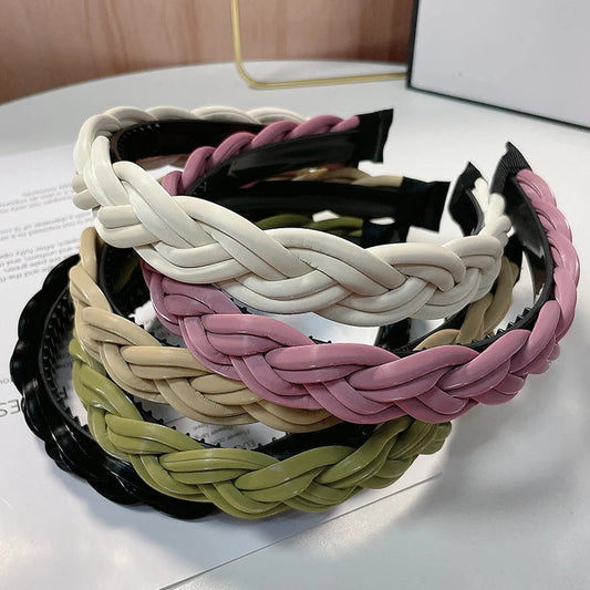 Geflochtener Haarreif für Damen – Modisches Einfarbiges Geflochtenes Haarband für Alltag Casual Styling & Elegante Haaraccessoires