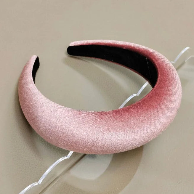 Candy Color Samt Haarreif mit Hoher Krone für Damen – Französischer Retro Einfarbiger Gepolsterter Sponge Haarreif in 16 Modefarben