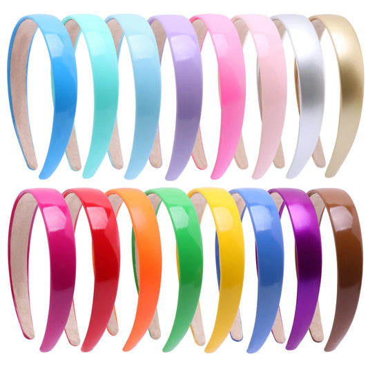 Bunter PU-Haarreif für Damen – Leuchtend Einfarbiges Weiches Elastisches Haarband für Alltag Casual Fashion & Haarstyling