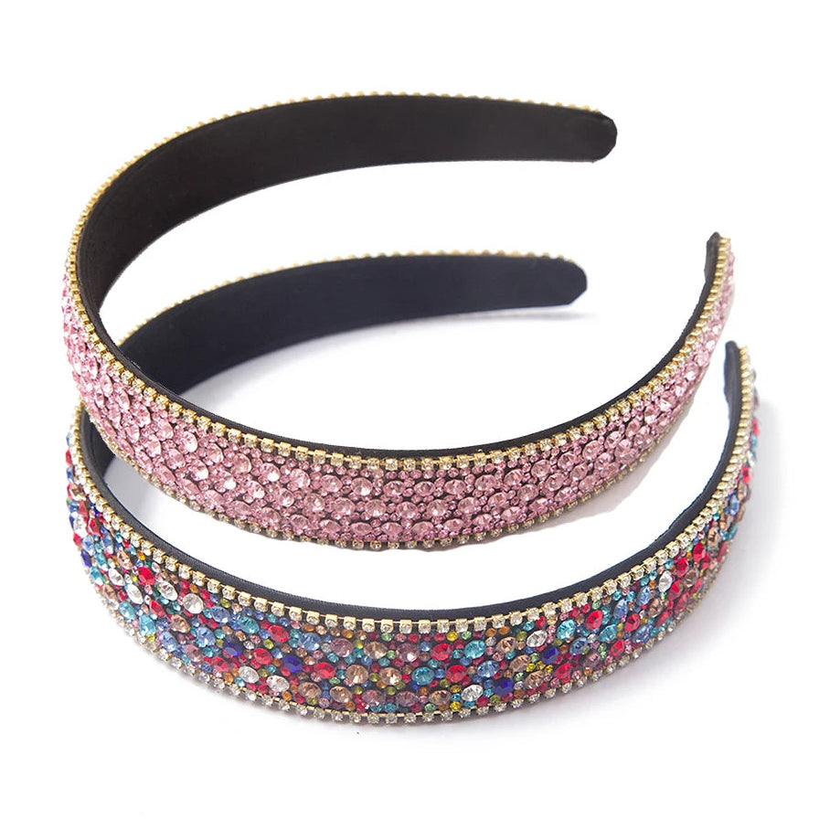 Luxuriöser Barock Strass Kristall Haarreif für Damen – Eleganter Gepolsterter Sponge Haarreif für Hochzeit Party Abendmode & Haaraccessoires