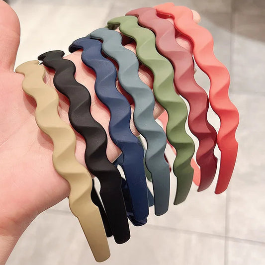 Modischer Einfarbiger Wellen-Haarreif aus Kunstharz für Damen – Schmaler Vielseitiger Haarreif für Alltag Casual Styling & Haaraccessoires