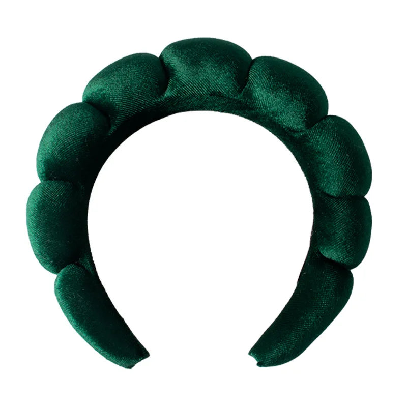 Vintage Samt Wolken-Haarreif & Armband-Set für Damen – Weiches Sponge Haarband zum Gesicht Waschen Spa Hautpflege & Badezimmer