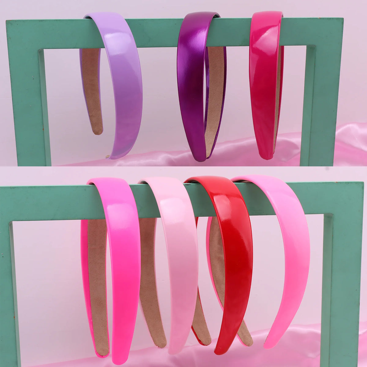 Bunter PU-Haarreif für Damen – Leuchtend Einfarbiges Weiches Elastisches Haarband für Alltag Casual Fashion & Haarstyling