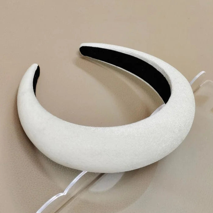 Candy Color Samt Haarreif mit Hoher Krone für Damen – Französischer Retro Einfarbiger Gepolsterter Sponge Haarreif in 16 Modefarben