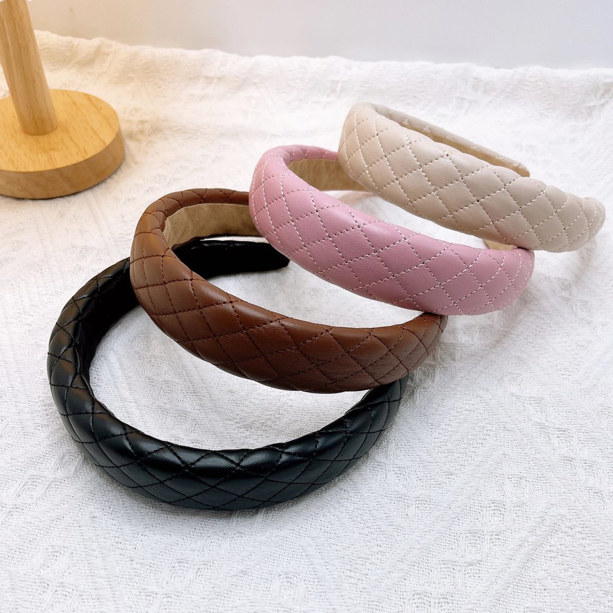 Modischer PU-Leder Haarreif für Damen – Einfarbiges Casual Turban Haarband für Reise Alltag Styling & Haaraccessoires