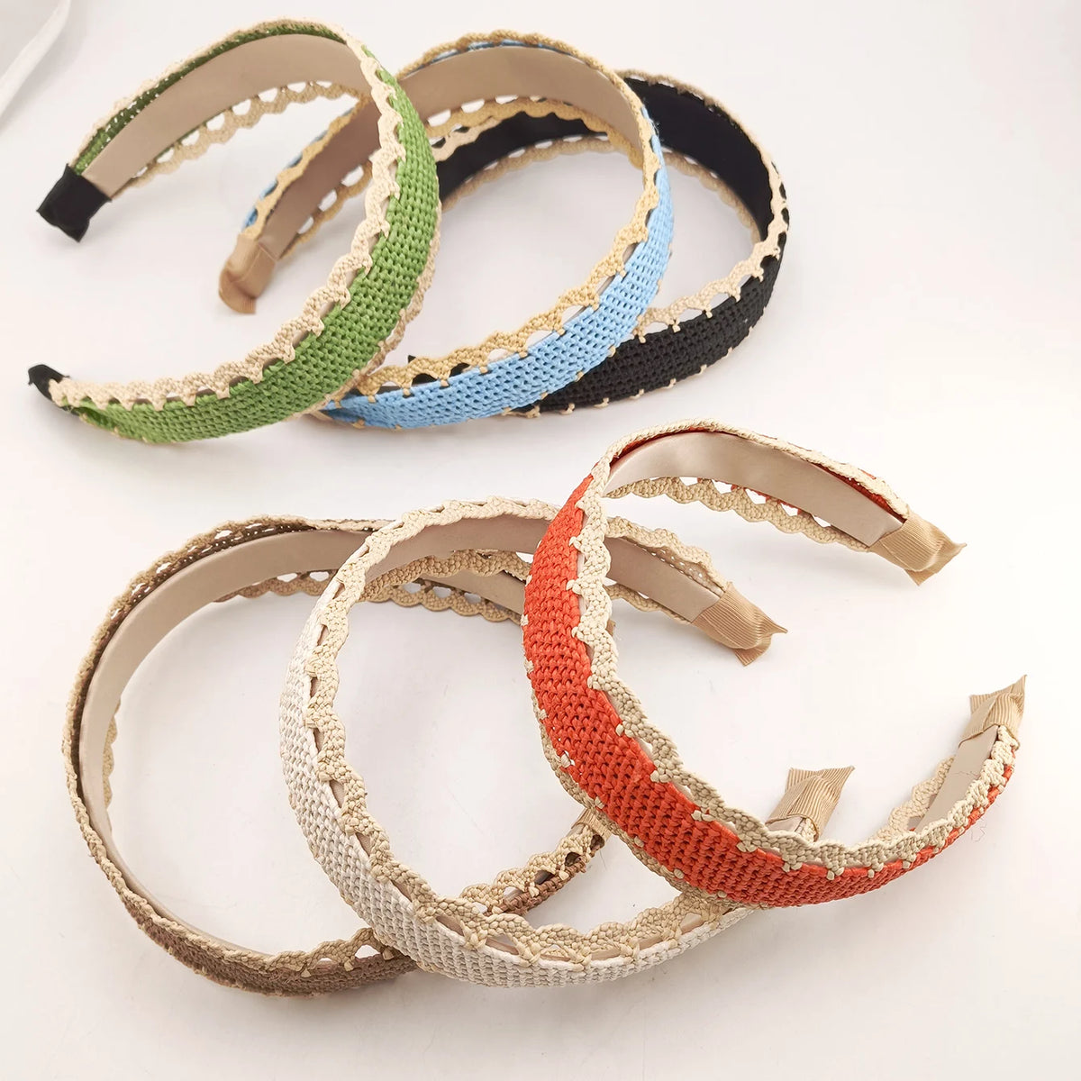 Modischer Breiter Woll-Raffia Cross-Knot Haarreif für Damen – Elegantes Breites Haarband für Alltag Casual Styling & Haaraccessoires