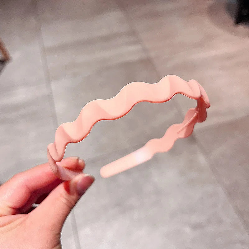 Modischer Einfarbiger Wellen-Haarreif aus Kunstharz für Damen – Schmaler Vielseitiger Haarreif für Alltag Casual Styling & Haaraccessoires