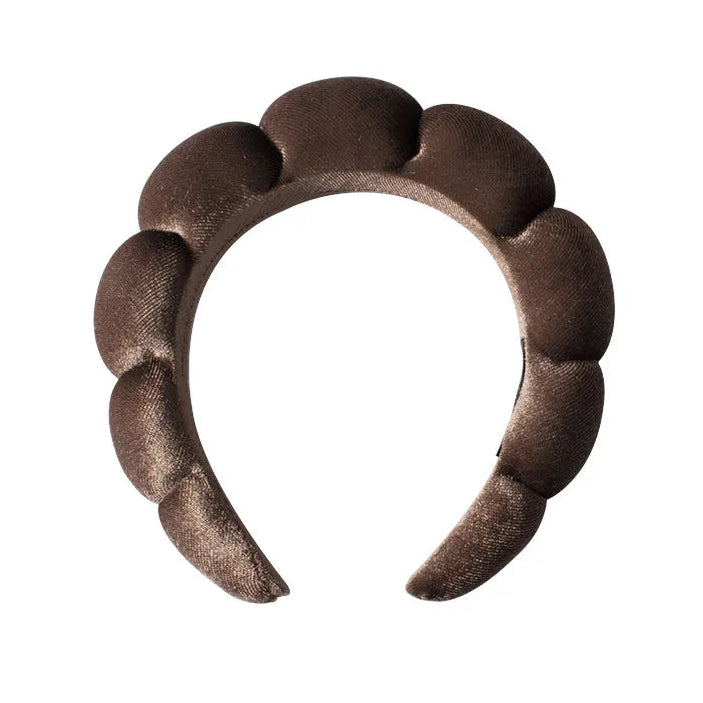 Vintage Samt Wolken-Haarreif & Armband-Set für Damen – Weiches Sponge Haarband zum Gesicht Waschen Spa Hautpflege & Badezimmer