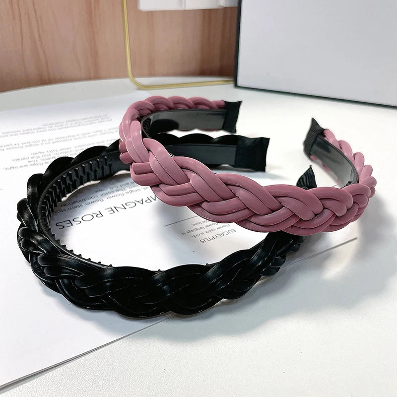 Geflochtener Haarreif für Damen – Modisches Einfarbiges Geflochtenes Haarband für Alltag Casual Styling & Elegante Haaraccessoires