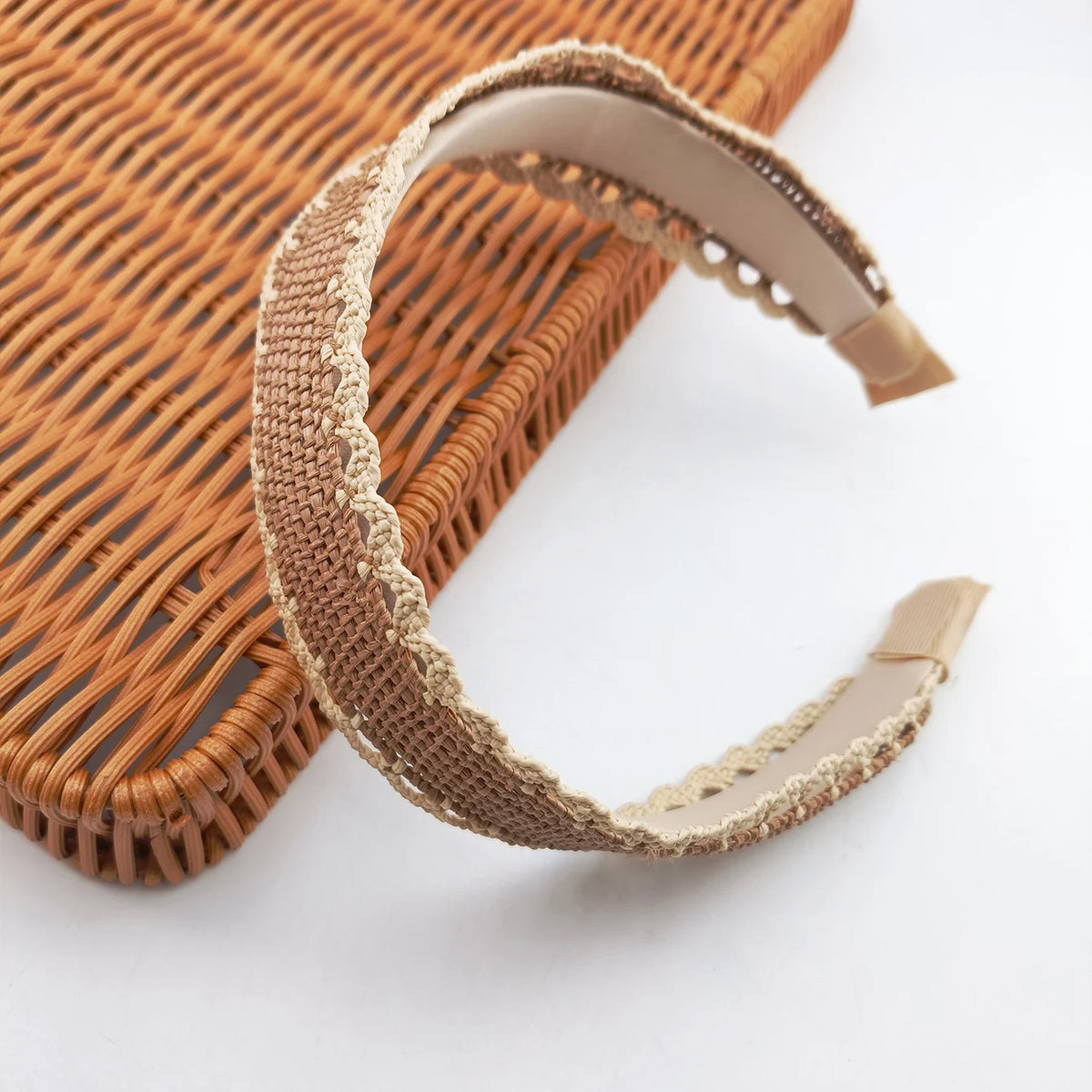 Modischer Breiter Woll-Raffia Cross-Knot Haarreif für Damen – Elegantes Breites Haarband für Alltag Casual Styling & Haaraccessoires