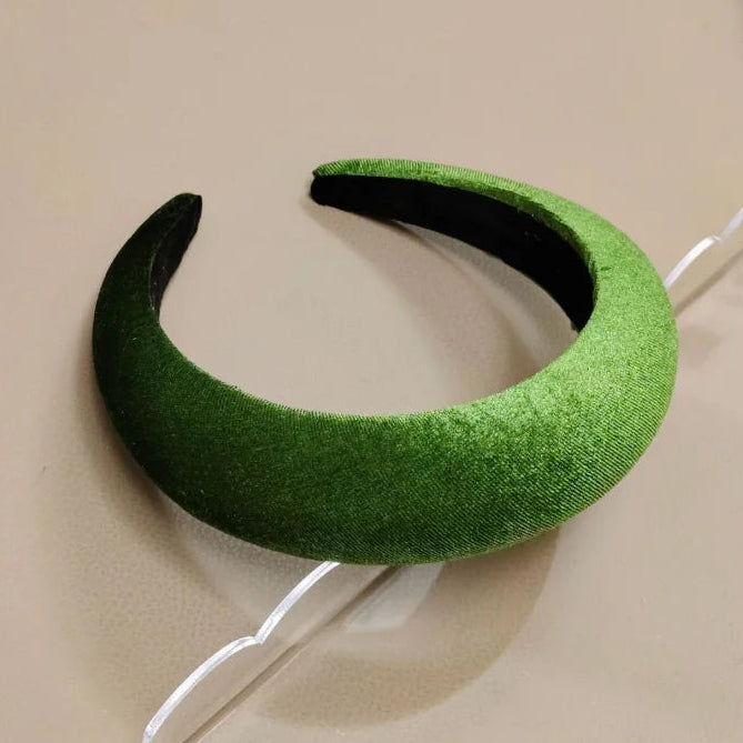 Candy Color Samt Haarreif mit Hoher Krone für Damen – Französischer Retro Einfarbiger Gepolsterter Sponge Haarreif in 16 Modefarben