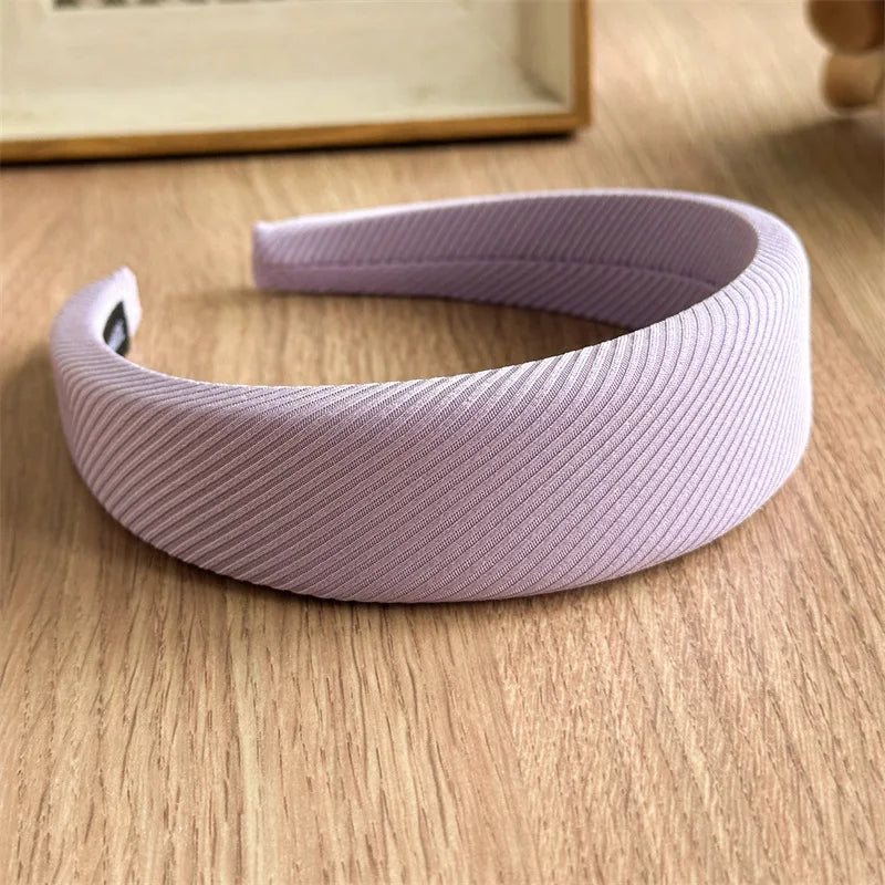 Schlichter Einfarbiger Sponge Haarreif für Damen – Breiter Gepolsterter Twill Haarreif für Alltag Casual Fashion & Vielseitiges Styling