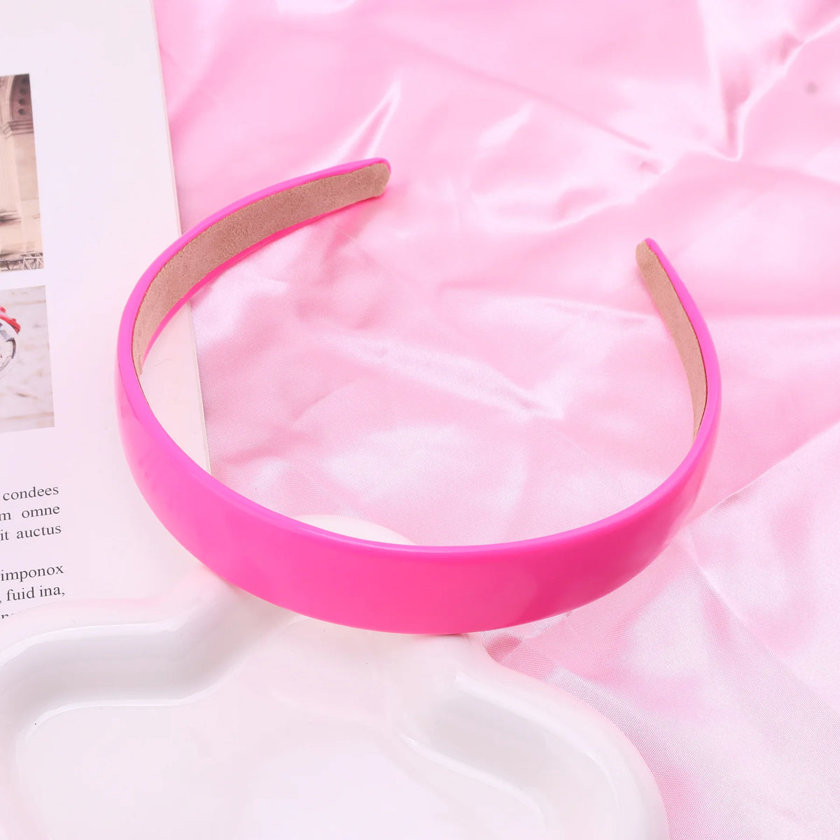 Bunter PU-Haarreif für Damen – Leuchtend Einfarbiges Weiches Elastisches Haarband für Alltag Casual Fashion & Haarstyling