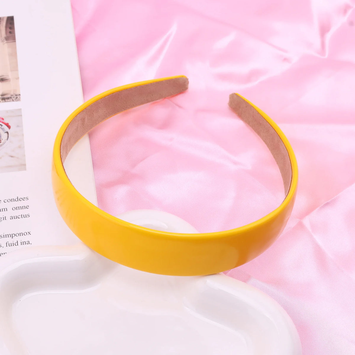 Bunter PU-Haarreif für Damen – Leuchtend Einfarbiges Weiches Elastisches Haarband für Alltag Casual Fashion & Haarstyling
