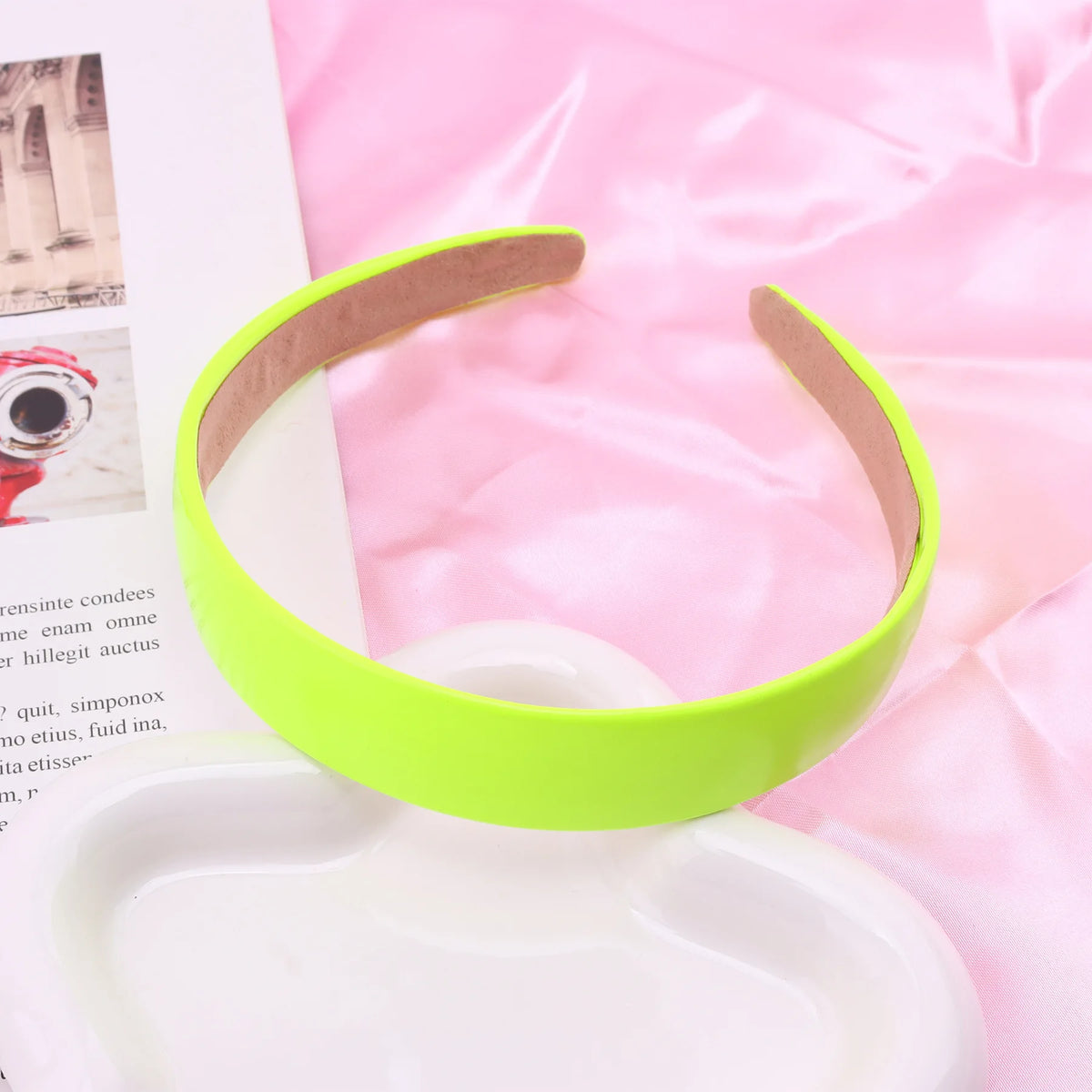 Bunter PU-Haarreif für Damen – Leuchtend Einfarbiges Weiches Elastisches Haarband für Alltag Casual Fashion & Haarstyling