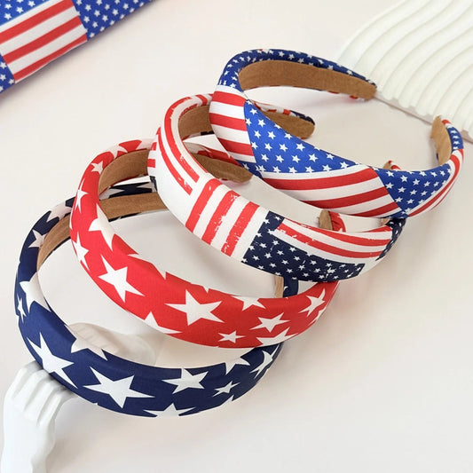 Gepolsterter USA-Flaggen Haarreif für Damen – Patriotisches Sterne & Streifen Haarband für 4. Juli Independence Day Partys & Outfits
