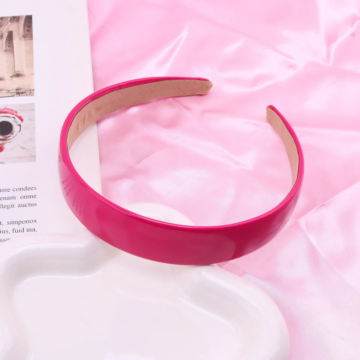 Bunter PU-Haarreif für Damen – Leuchtend Einfarbiges Weiches Elastisches Haarband für Alltag Casual Fashion & Haarstyling