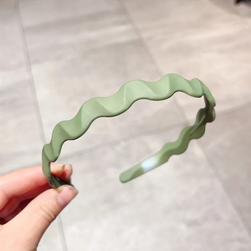 Modischer Einfarbiger Wellen-Haarreif aus Kunstharz für Damen – Schmaler Vielseitiger Haarreif für Alltag Casual Styling & Haaraccessoires