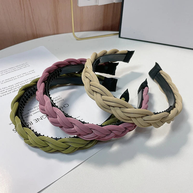 Geflochtener Haarreif für Damen – Modisches Einfarbiges Geflochtenes Haarband für Alltag Casual Styling & Elegante Haaraccessoires