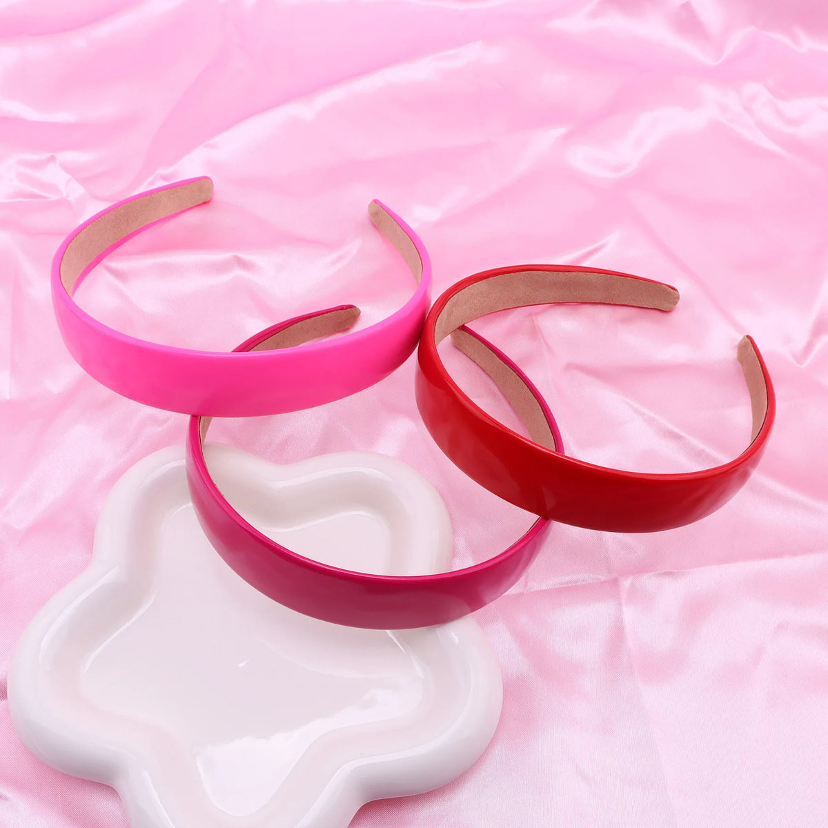 Bunter PU-Haarreif für Damen – Leuchtend Einfarbiges Weiches Elastisches Haarband für Alltag Casual Fashion & Haarstyling