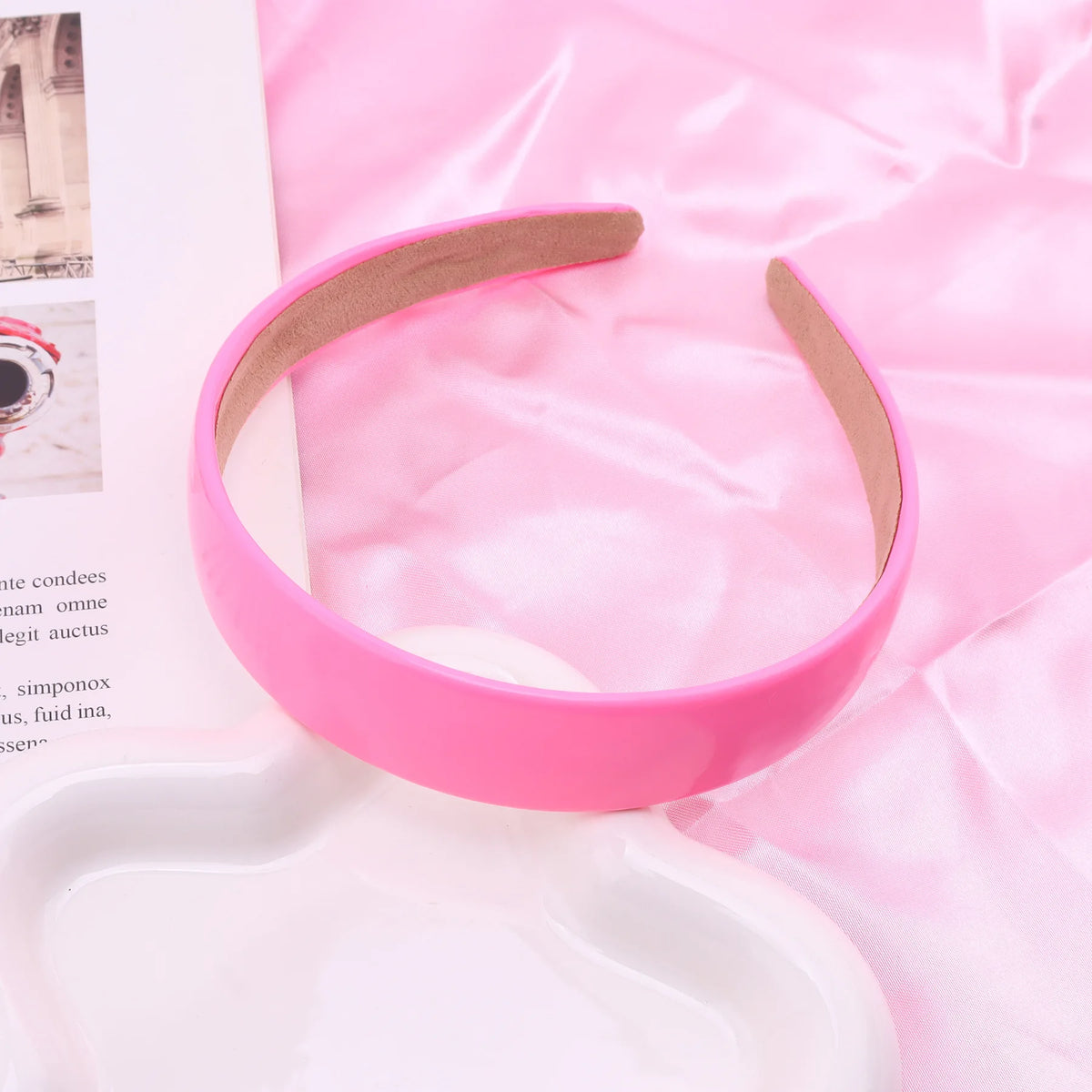Bunter PU-Haarreif für Damen – Leuchtend Einfarbiges Weiches Elastisches Haarband für Alltag Casual Fashion & Haarstyling