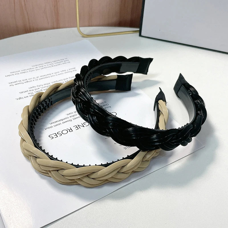 Geflochtener Haarreif für Damen – Modisches Einfarbiges Geflochtenes Haarband für Alltag Casual Styling & Elegante Haaraccessoires