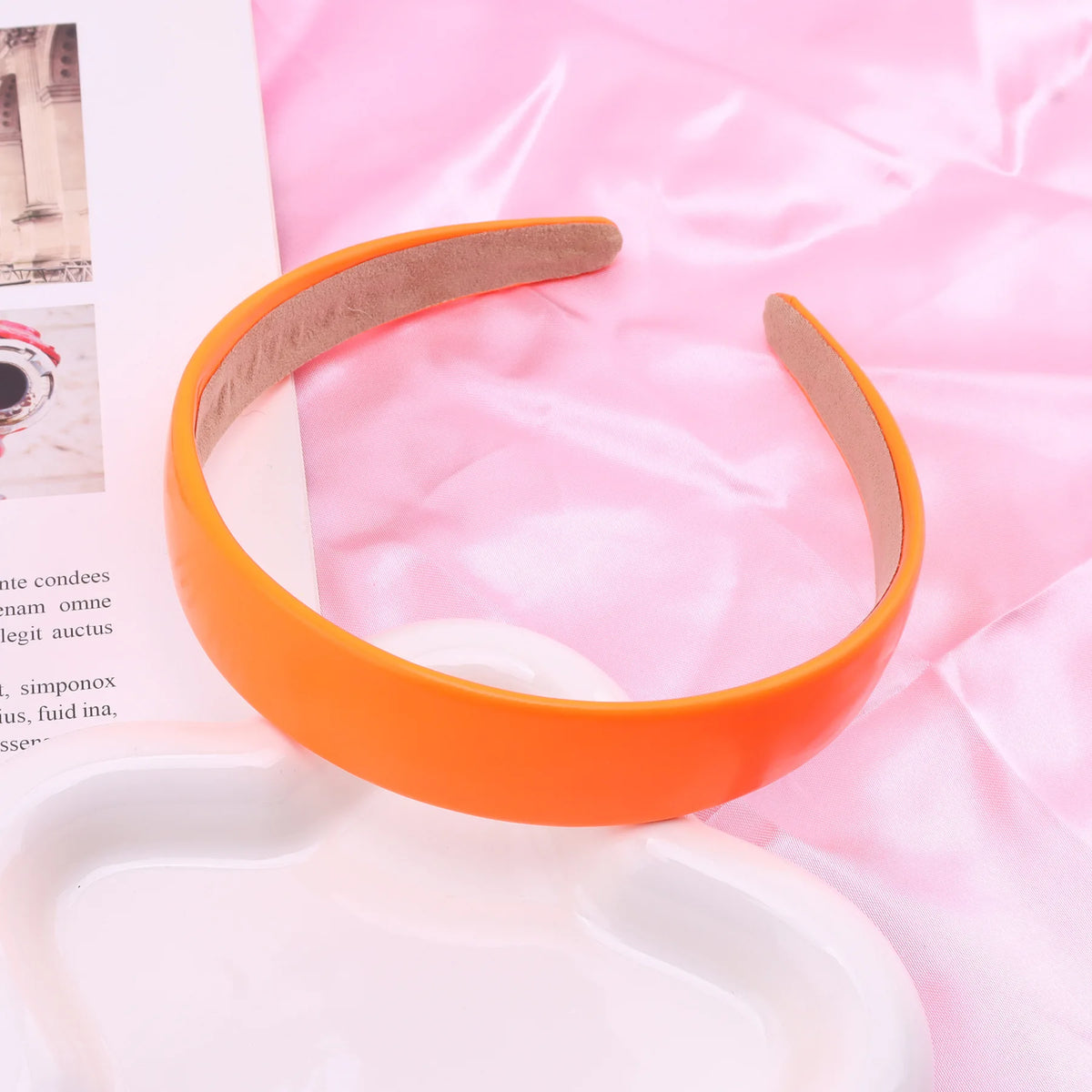 Bunter PU-Haarreif für Damen – Leuchtend Einfarbiges Weiches Elastisches Haarband für Alltag Casual Fashion & Haarstyling