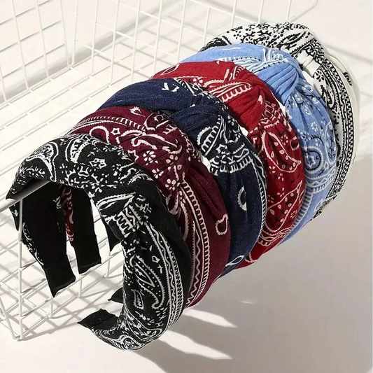 Vintage Bohemian Paisley Blumen-Haarreif für Damen – Elegantes Stoff-Haarband für Freizeit Alltag Fashion & Styling