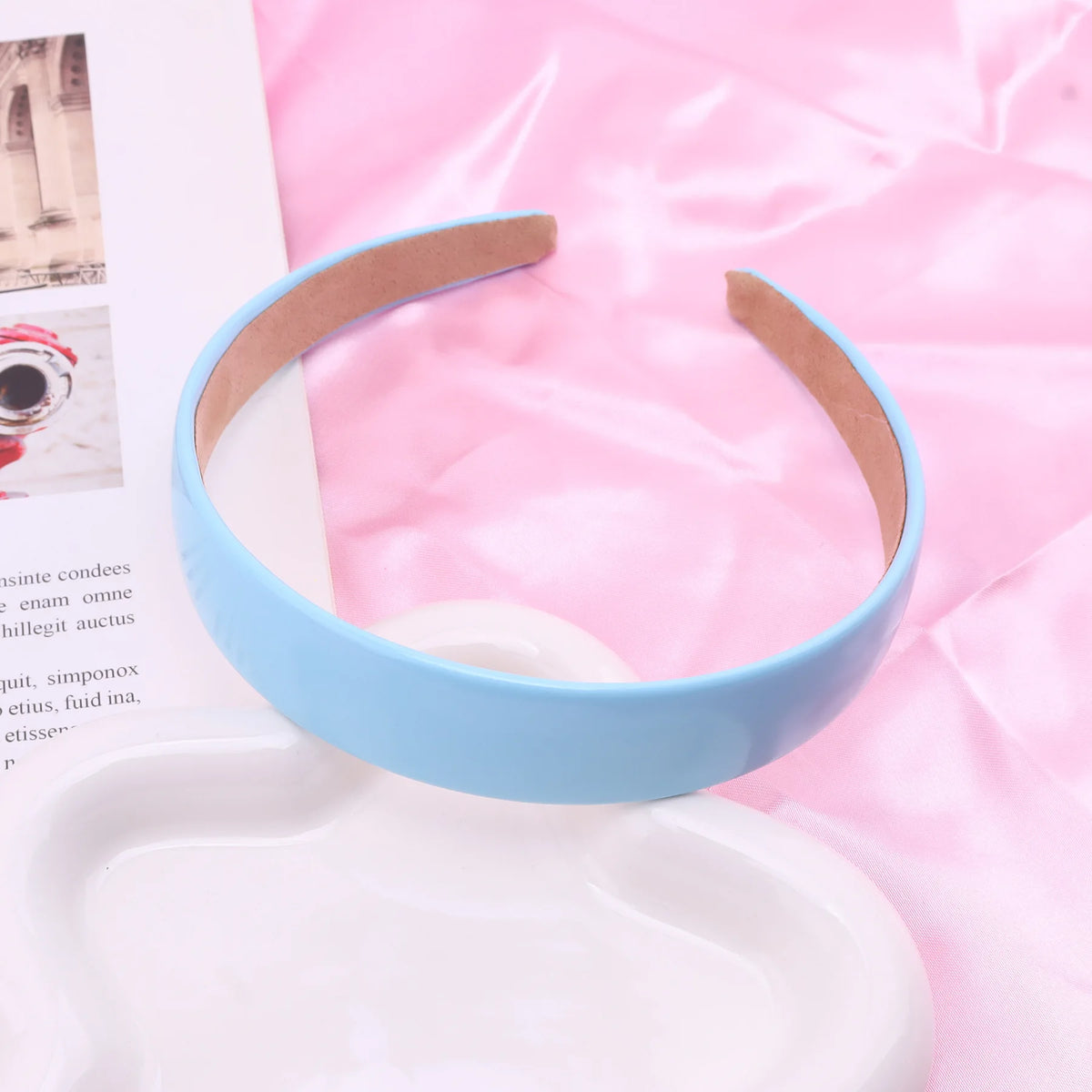 Bunter PU-Haarreif für Damen – Leuchtend Einfarbiges Weiches Elastisches Haarband für Alltag Casual Fashion & Haarstyling