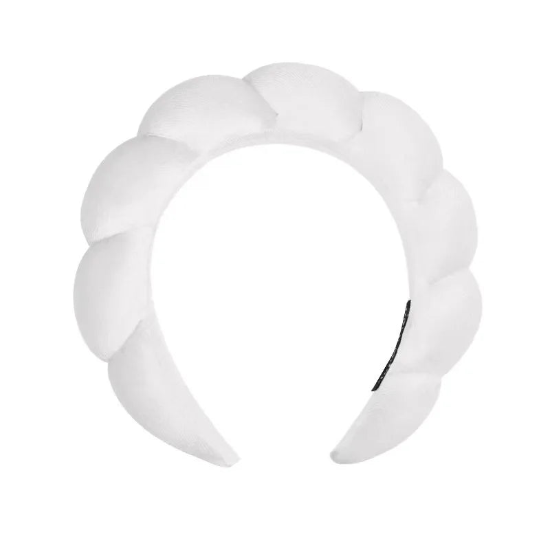 Vintage Samt Wolken-Haarreif & Armband-Set für Damen – Weiches Sponge Haarband zum Gesicht Waschen Spa Hautpflege & Badezimmer