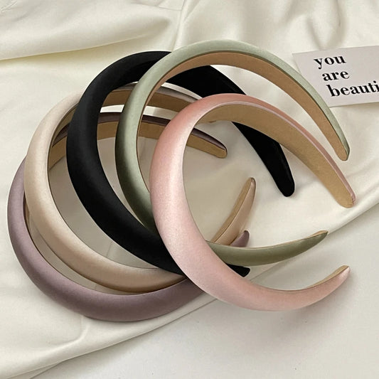 Modischer Satin-Seiden Sponge Haarreif für Damen – Elegantes Gepolstertes Haarband für Alltag Casual Styling & Fashion Accessoires