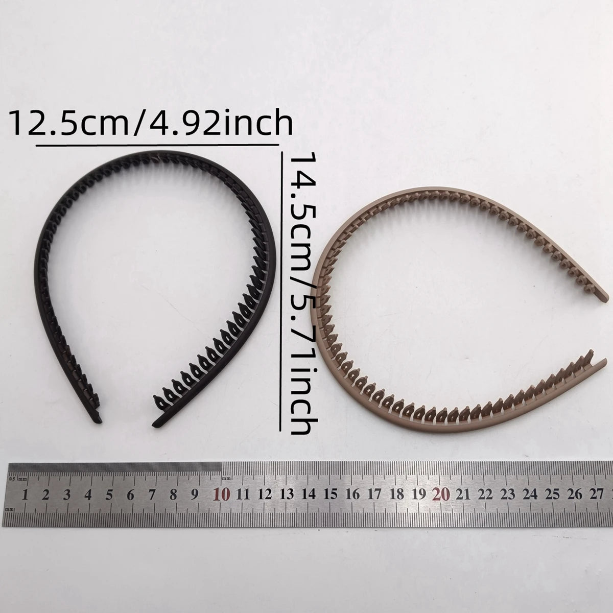 Bunter Matter Schmaler Haarreif mit Zähnen für Damen – Einfarbiges Rutschfestes Haarband für Alltag Styling & Haaraccessoires