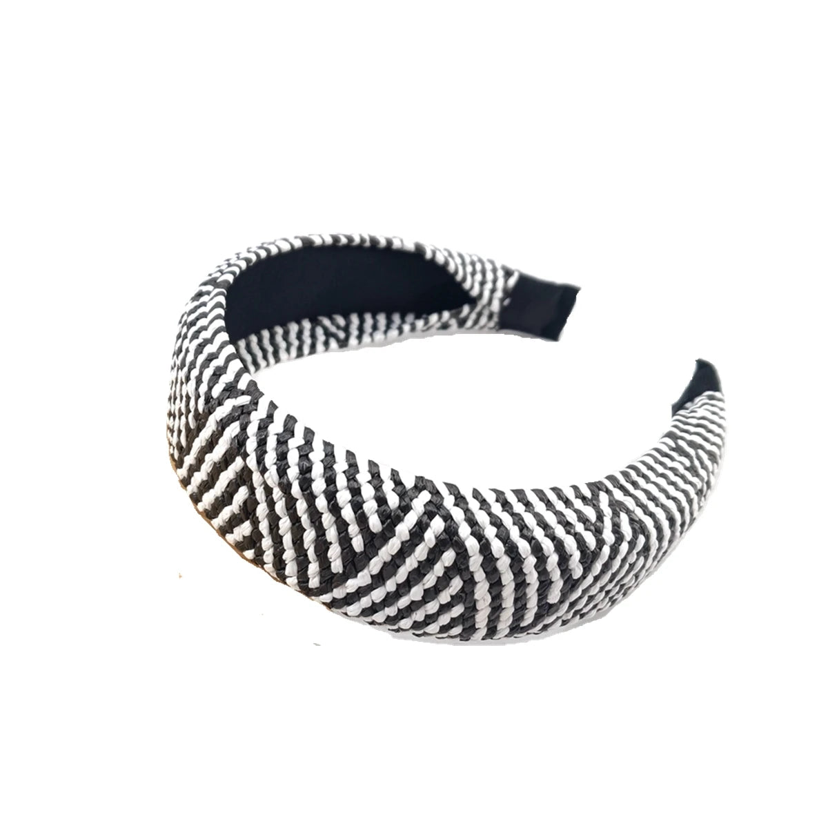 Eleganter Breiter Geflochtener Stroh-Haarreif für Damen – Modisches Schlichtes Haarband für Sommer Urlaub Strand & Alltagsstyling