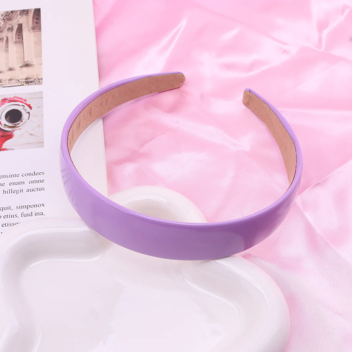 Bunter PU-Haarreif für Damen – Leuchtend Einfarbiges Weiches Elastisches Haarband für Alltag Casual Fashion & Haarstyling