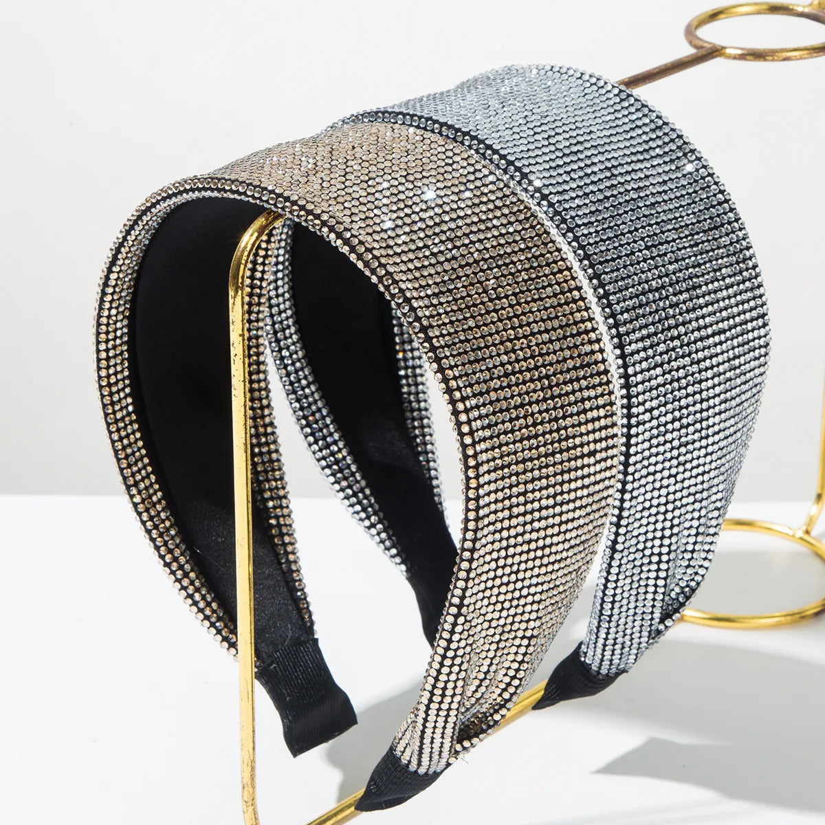 Breiter Strass-Haarreif für Damen – Glänzendes Einfarbiges Luxus-Haarband für Hochzeit Party Elegante Fashion & Styling