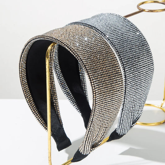 Breiter Strass-Haarreif für Damen – Glänzendes Einfarbiges Luxus-Haarband für Hochzeit Party Elegante Fashion & Styling