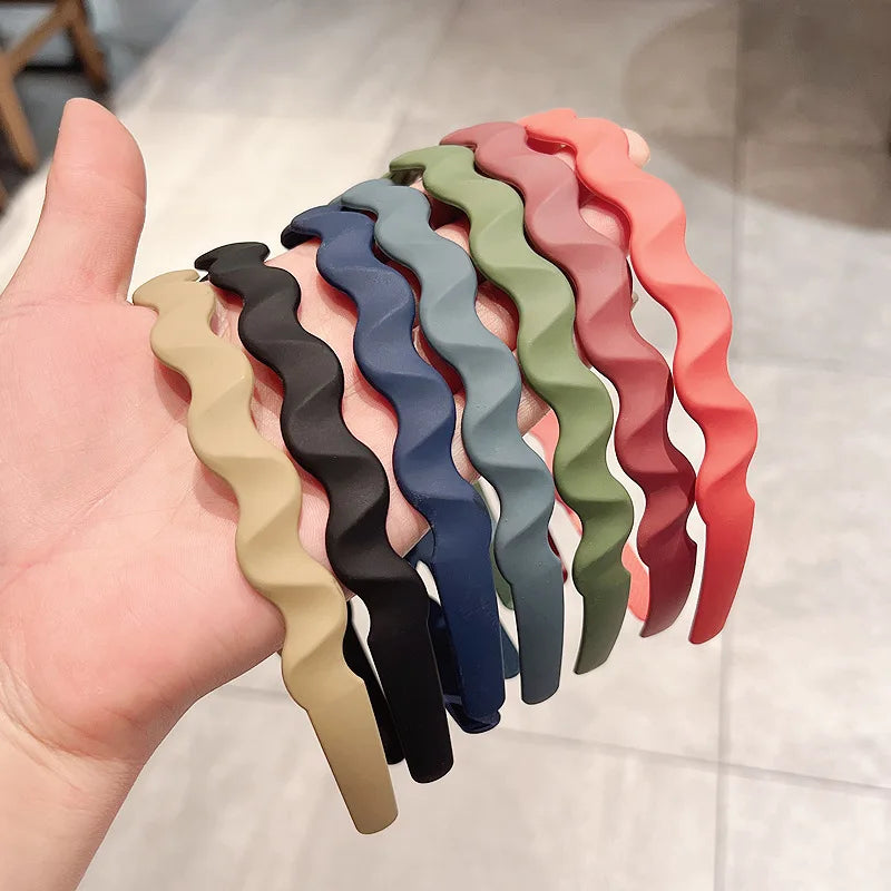 Modischer Einfarbiger Wellen-Haarreif aus Kunstharz für Damen – Schmaler Vielseitiger Haarreif für Alltag Casual Styling & Haaraccessoires