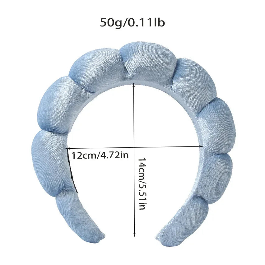 Vintage Samt Wolken-Haarreif & Armband-Set für Damen – Weiches Sponge Haarband zum Gesicht Waschen Spa Hautpflege & Badezimmer