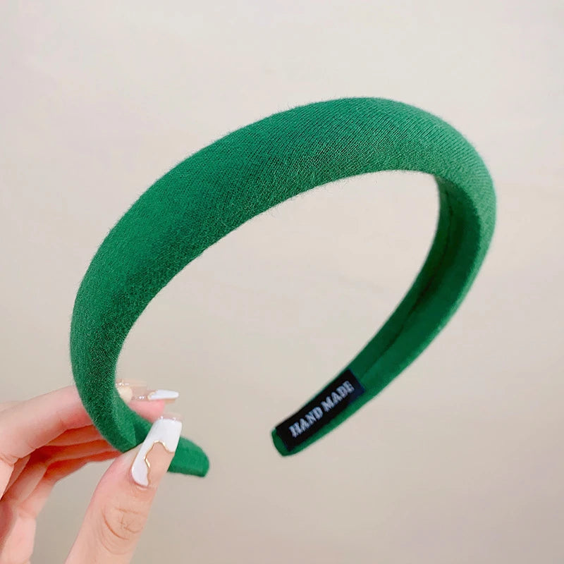 Bunter Leinen Sponge Haarreif für Damen – Modischer Breiter Gepolsterter Haarreif für Alltag Casual Styling & Haaraccessoires