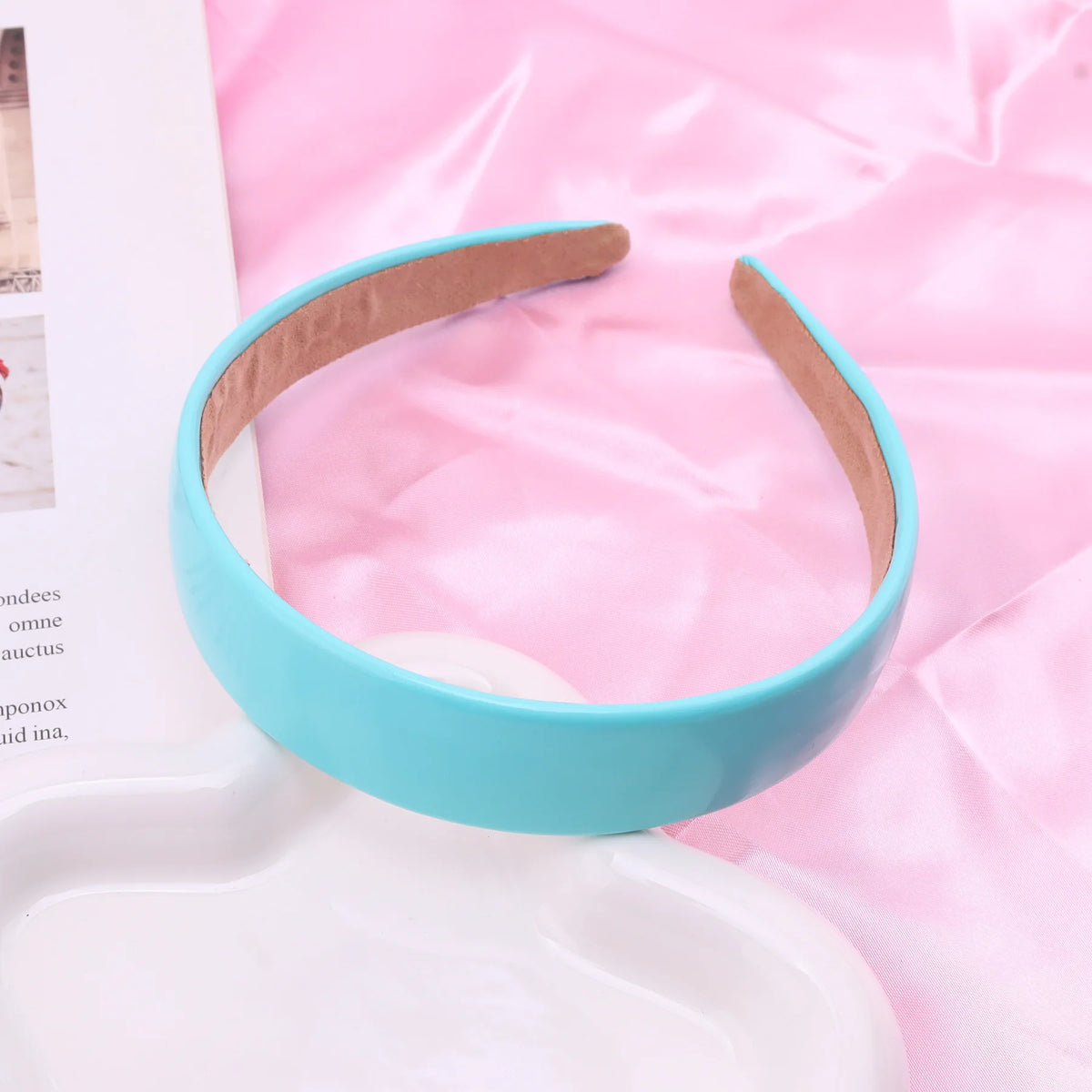 Bunter PU-Haarreif für Damen – Leuchtend Einfarbiges Weiches Elastisches Haarband für Alltag Casual Fashion & Haarstyling