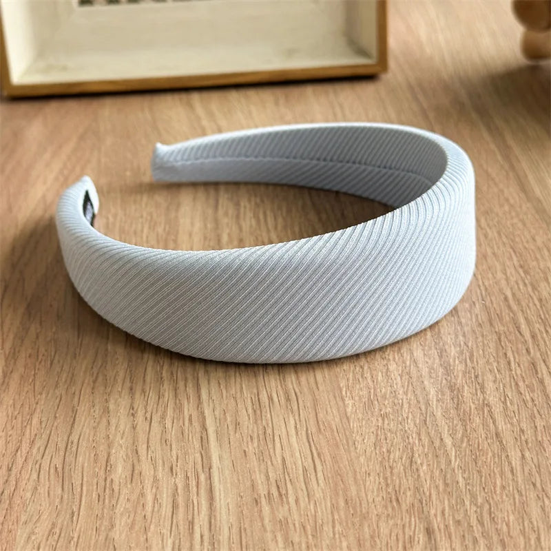 Schlichter Einfarbiger Sponge Haarreif für Damen – Breiter Gepolsterter Twill Haarreif für Alltag Casual Fashion & Vielseitiges Styling