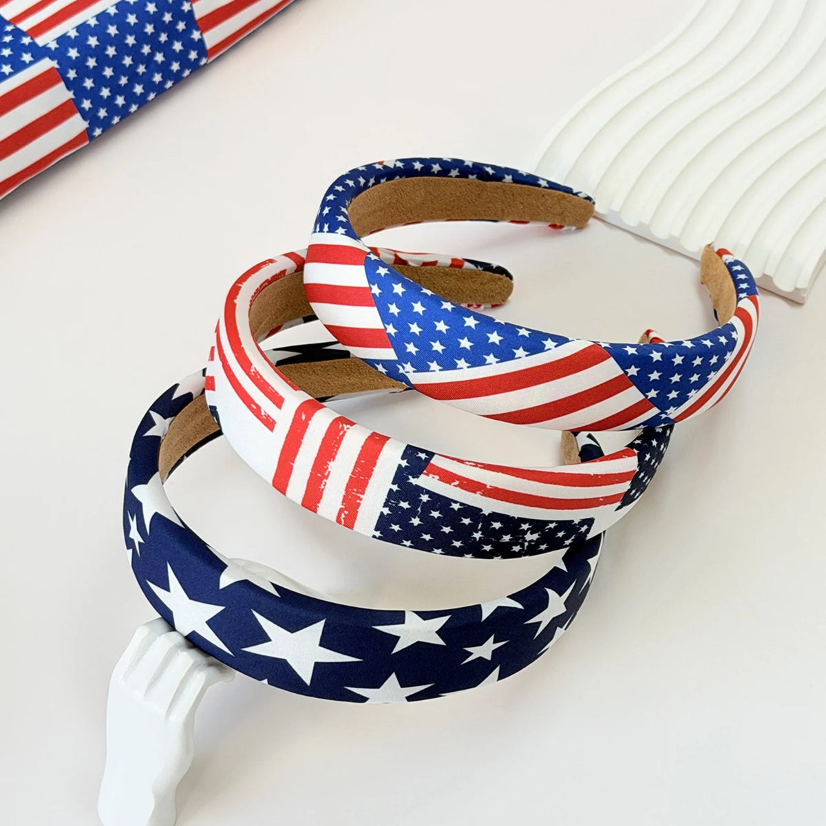 Gepolsterter USA-Flaggen Haarreif für Damen – Patriotisches Sterne & Streifen Haarband für 4. Juli Independence Day Partys & Outfits