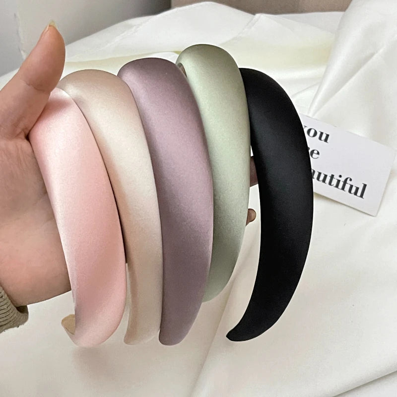 Modischer Satin-Seiden Sponge Haarreif für Damen – Elegantes Gepolstertes Haarband für Alltag Casual Styling & Fashion Accessoires
