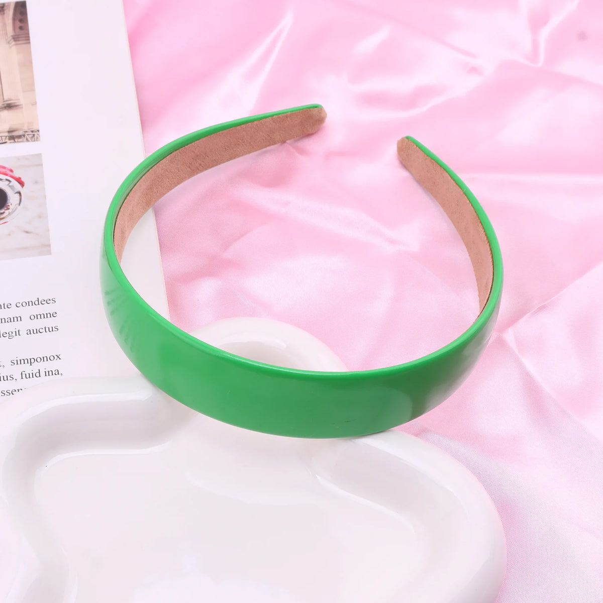 Bunter PU-Haarreif für Damen – Leuchtend Einfarbiges Weiches Elastisches Haarband für Alltag Casual Fashion & Haarstyling