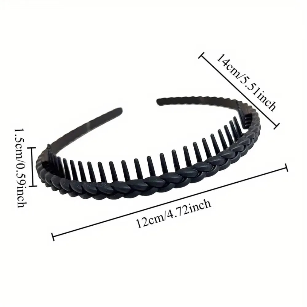 Modischer Twist-Cross Kunststoff Haarreif für Damen – Flexibler Rutschfester Haarreif mit Zähnen zum Gesicht Waschen & Haarstyling