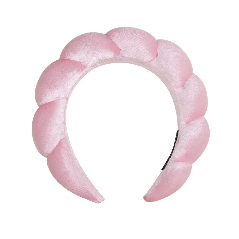 Vintage Samt Wolken-Haarreif & Armband-Set für Damen – Weiches Sponge Haarband zum Gesicht Waschen Spa Hautpflege & Badezimmer