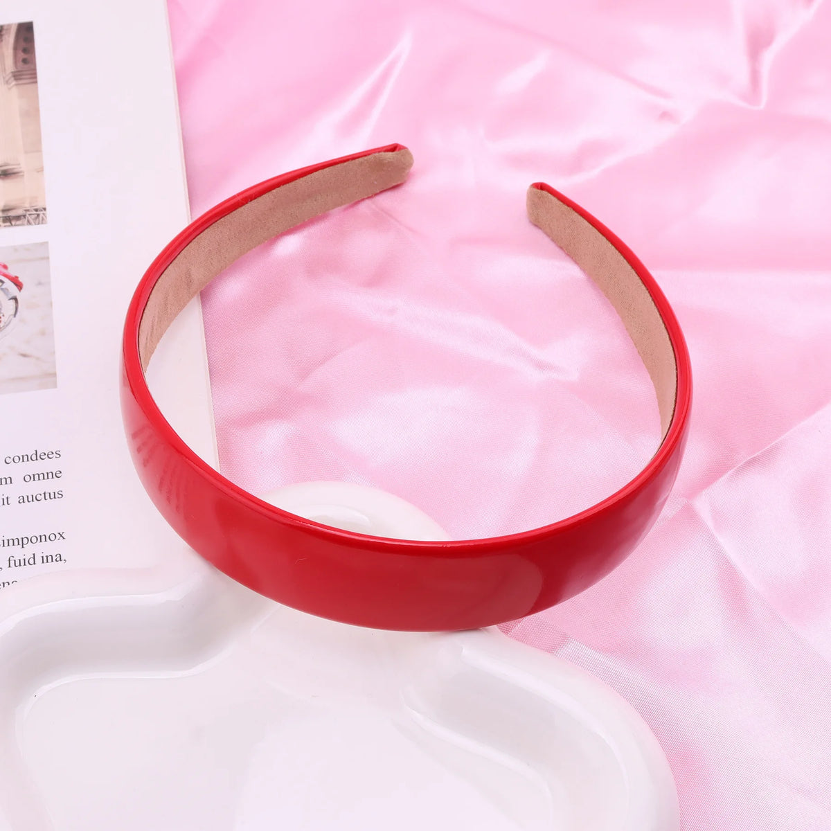 Bunter PU-Haarreif für Damen – Leuchtend Einfarbiges Weiches Elastisches Haarband für Alltag Casual Fashion & Haarstyling