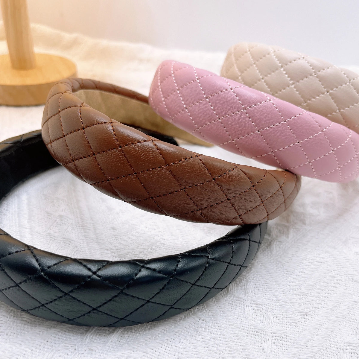 Modischer PU-Leder Haarreif für Damen – Einfarbiges Casual Turban Haarband für Reise Alltag Styling & Haaraccessoires