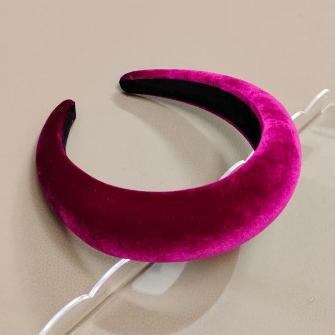 Candy Color Samt Haarreif mit Hoher Krone für Damen – Französischer Retro Einfarbiger Gepolsterter Sponge Haarreif in 16 Modefarben
